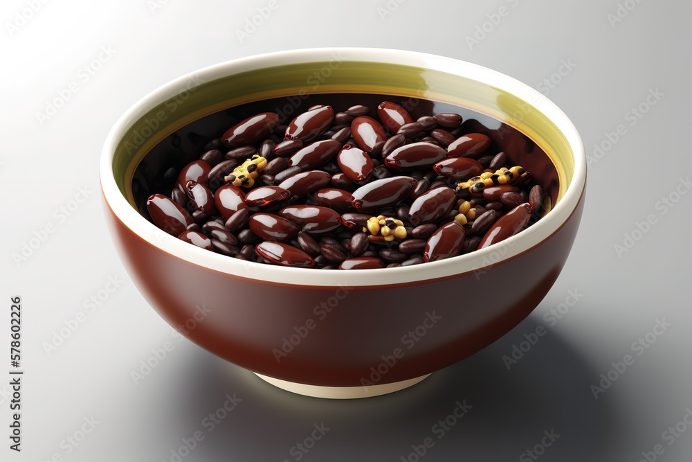 Azuki japan red beans in a bowl, AI generated Azuki japan red beans in a bowl, AI generated