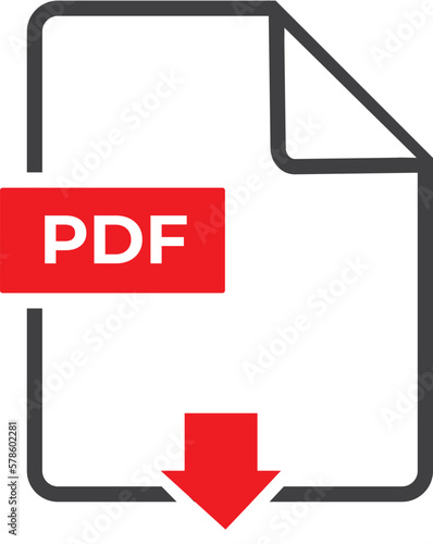 The PDF icon. File format symbol. Flat Vector illustration