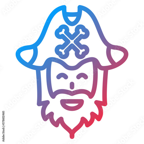 Vector Design Pirate Beard Icon Style