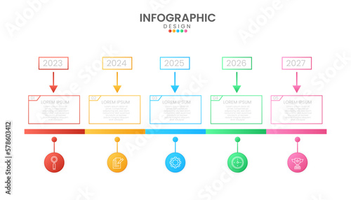 Infographic business design template of Timeline process