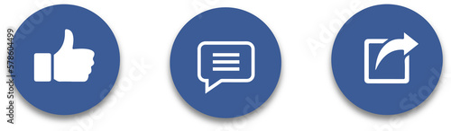 Like Comment Share icons, Social Media Icons Set. Buttons and icons transparent PNG