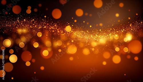Abstract orange glitter bokeh background, generative a