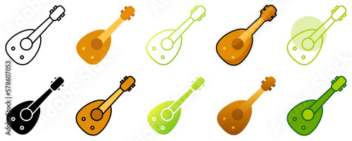 Oud in flat style isolated
