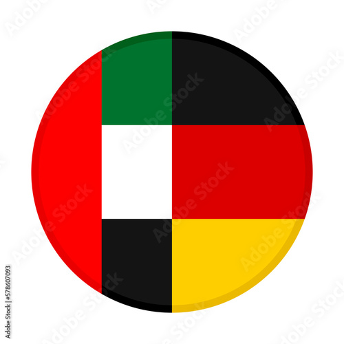 Free Download round icon of united arab emirates and germany flags. vector illustration isolated on white background - GFXLoad