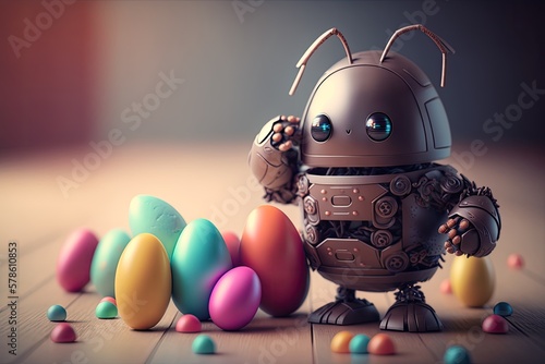 Robotic Easter Fun: Professional Color Grading, Soft Shadows, and Clean Sharp Focus
