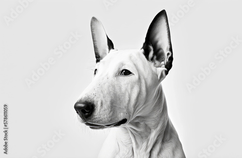 Print op canvas The Majestic Bull Terrier: A Stunning Dog Portrait