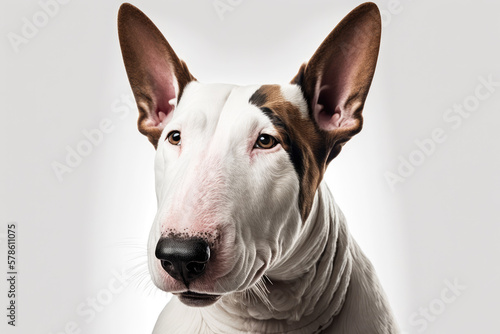Foto The Majestic Bull Terrier: A Stunning Dog Portrait