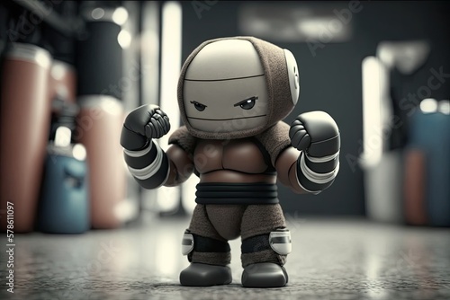 Robotic Warrior: Professional Color Grading for a Cinematic Feel on a Positive Robot in MMA Outfit