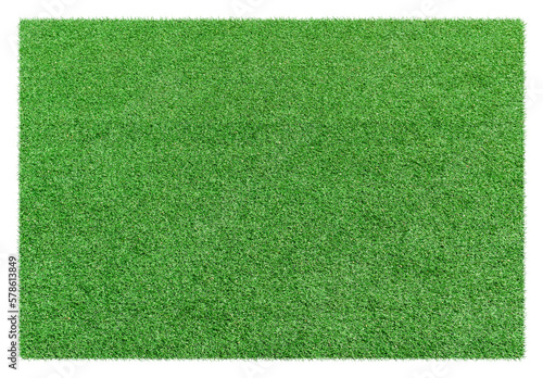 Green grass land piece isolated on transparent background - PNG format.
