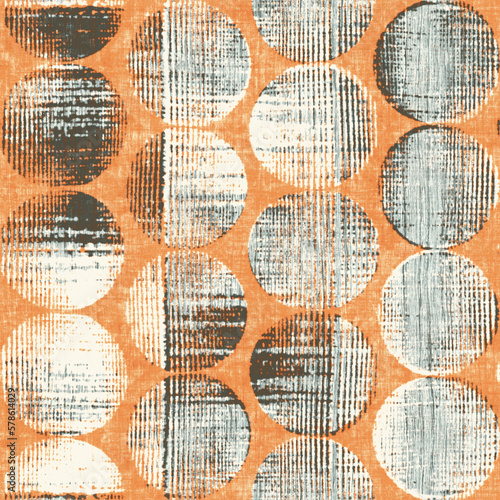 Beige, Gray and Ochre Watercolor-Dyed Effect Textured Distressed Dotted Pattern