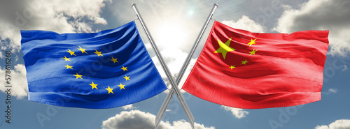 Photography china eu flags ursula von der leyen visit to china