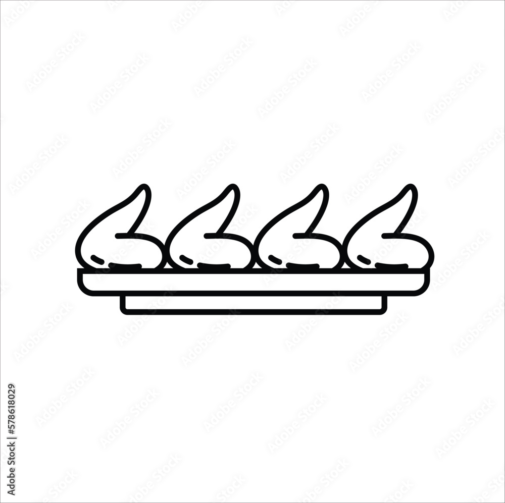 chicken wings icon symbol vector design illustration line art