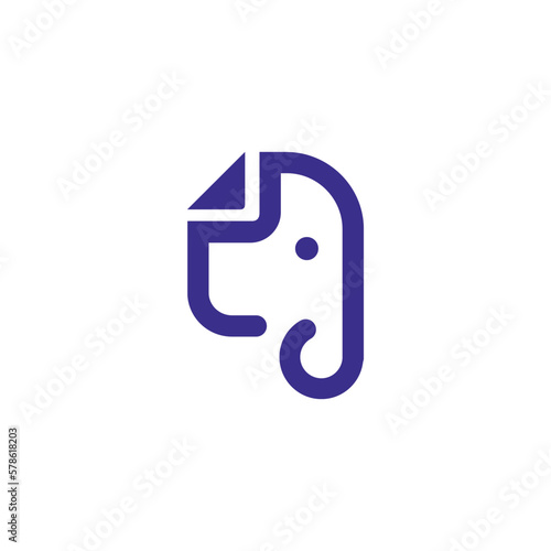 Elephant document file logo for business, web, icon, app, vector, symbol, logo, design, brand, label, document logo, file logo, elephant logo, company, illustration, agency, background, identity