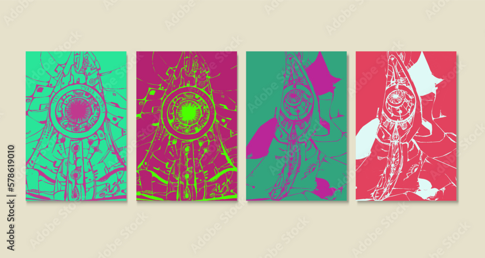Obraz premium hand drawn wall decor, illustration, wallpaper vector eps 10