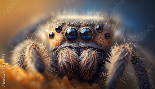 Cute tarantula spider closeup macro. Generative AI © Generative Professor