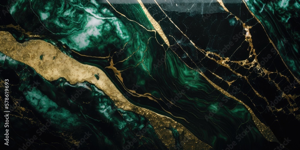 Gold and green marble stone textured background wallpaper. Generative