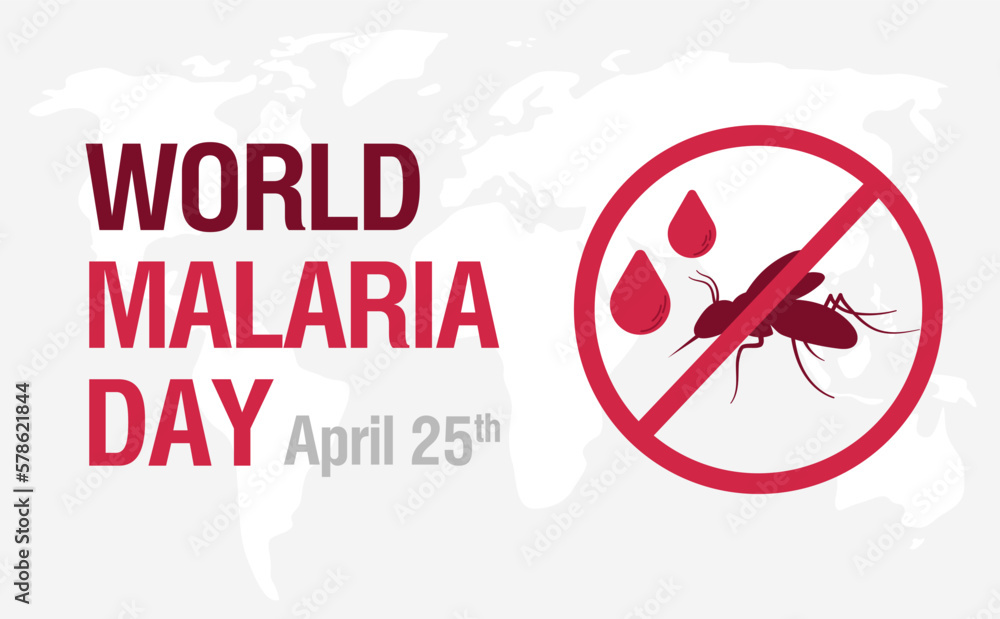 World Malaria Day April 25. Health awareness template with mosquito