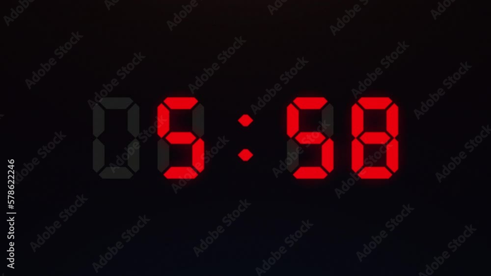 Countdown 10-second red digital stopwatch. Real-time stopwatch timer black screen animation 4k. Countdown 10-second red digital stopwatch. Real-time stopwatch timer black screen animation 4k.