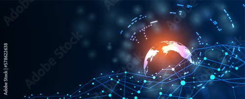 Quantum processing. Deep learning artificial intelligence. Future new technology  for business or science presentation