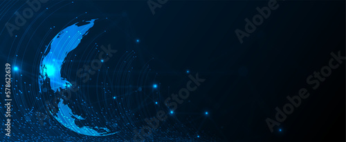 Quantum processing. Deep learning artificial intelligence. Future new technology  for business or science presentation