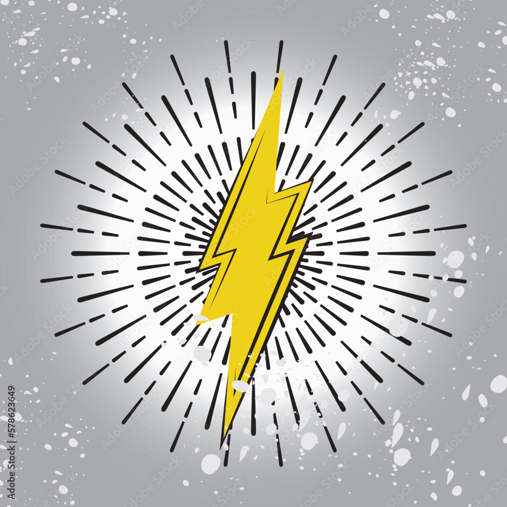 Lighting Strike and Sun Rays Simple Vector Icon Isolated, Vintage Charger Pictogram, Retro Lightning Bolt Lighting Strike and Sun Rays Simple Vector Icon Isolated, Vintage Charger Pictogram, Retro Lightning Bolt