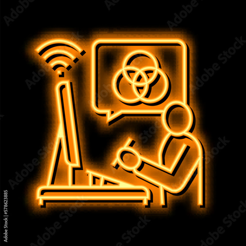 graphic designer freelance neon glow icon illustration
