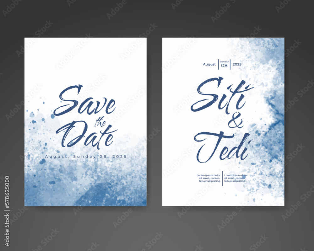 Wedding invitation with abstract watercolor background Wedding invitation with abstract watercolor background