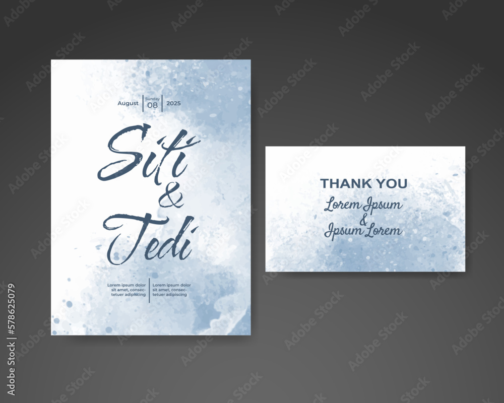 Wedding invitation with abstract watercolor background Wedding invitation with abstract watercolor background