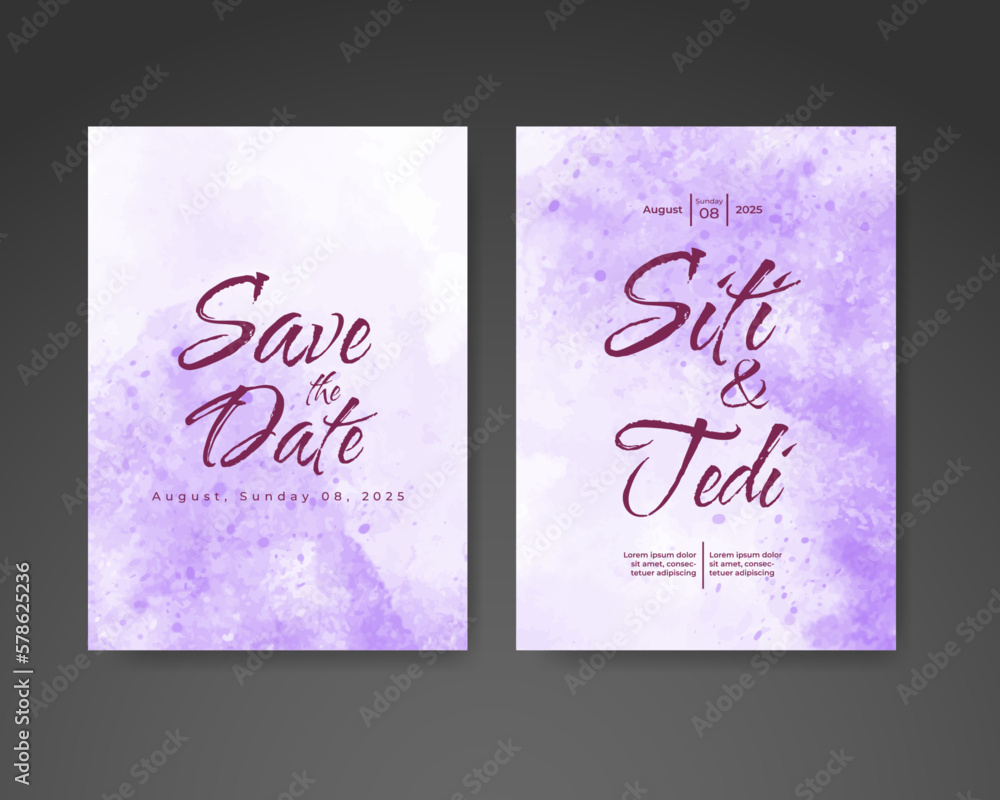 Wedding invitation with abstract watercolor background Wedding invitation with abstract watercolor background