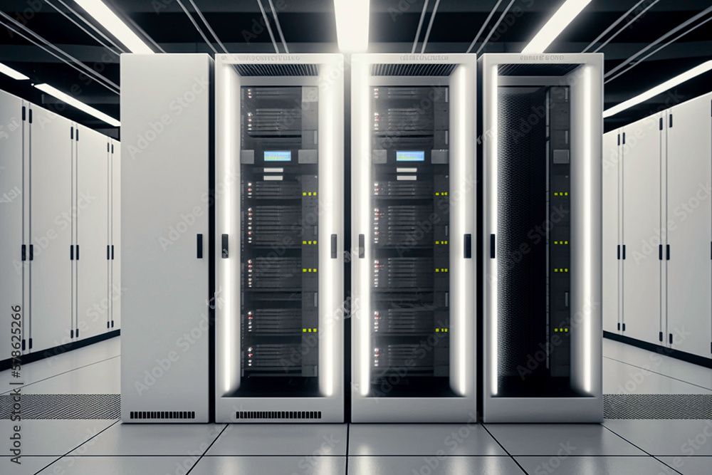 server room full of servers. AI generativ. server room full of servers. AI generativ.