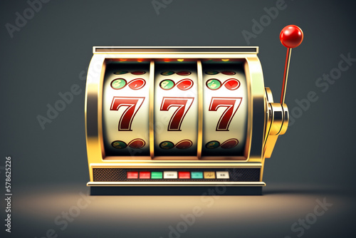 Casino slot machine reel on white background photorealist