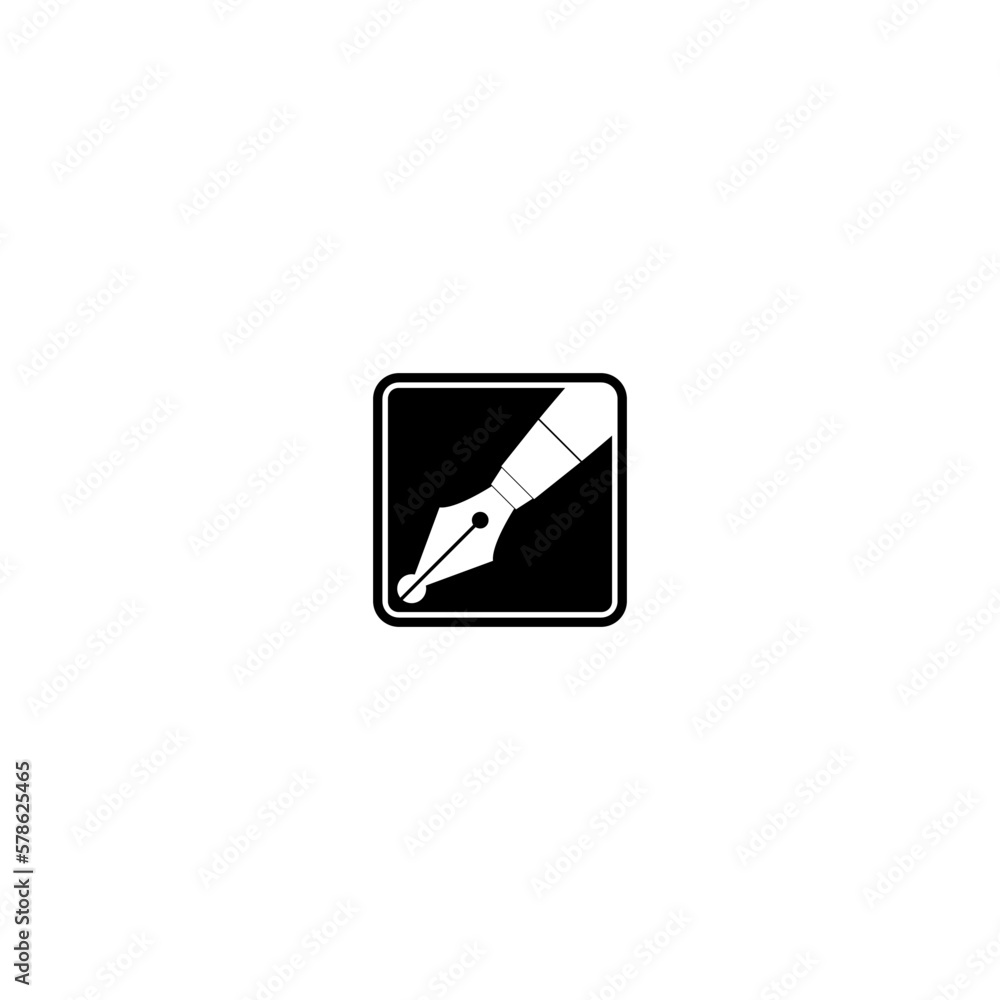Fountain pen logo. Ink pen icon isolated on white background Fountain pen logo. Ink pen icon isolated on white background