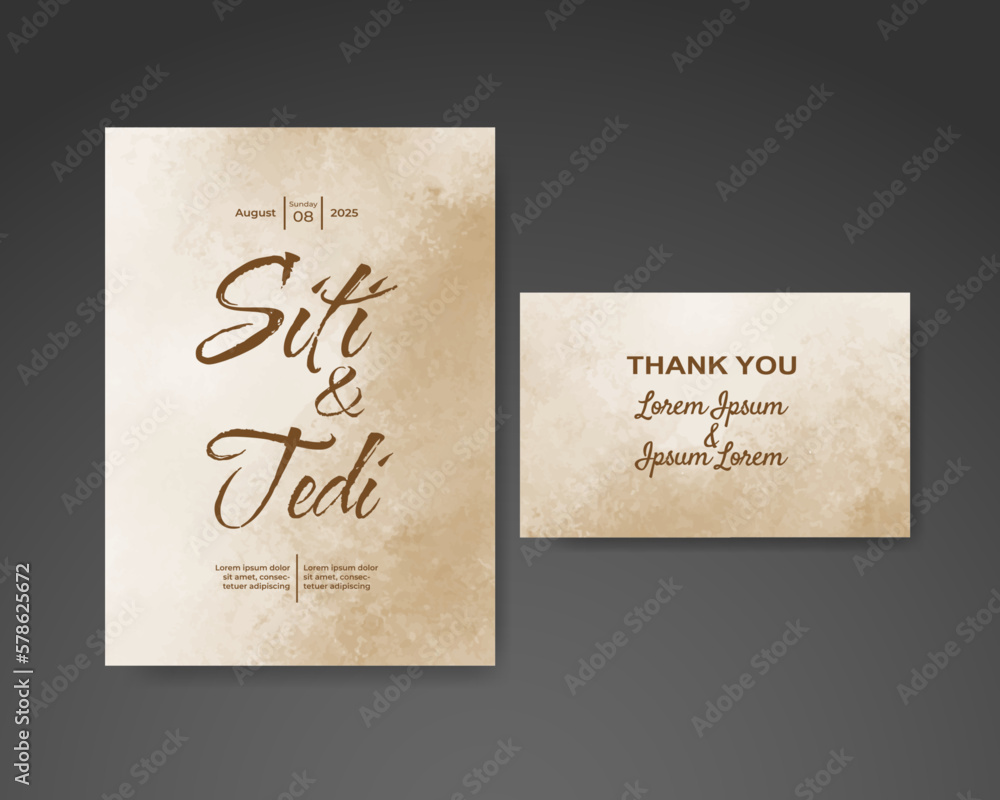 Wedding invitation with abstract watercolor background Wedding invitation with abstract watercolor background