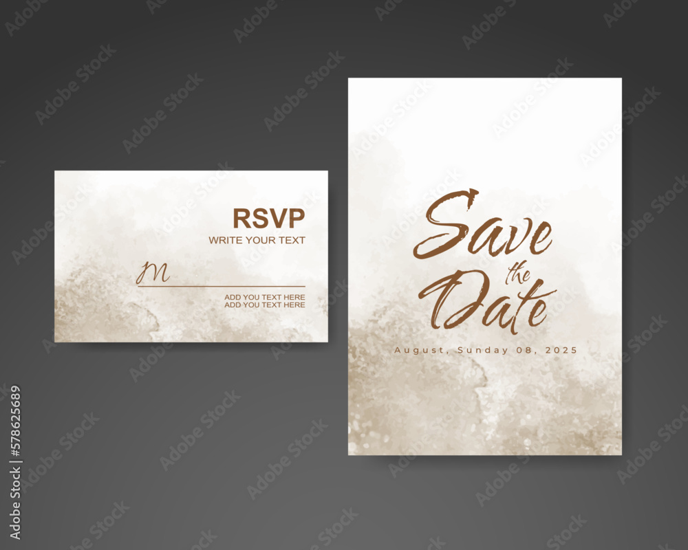 Wedding invitation with abstract watercolor background Wedding invitation with abstract watercolor background