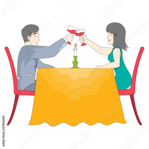 a man and a woman are having a sumptuous and romantic dinner together