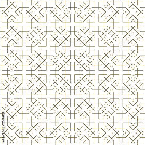 Seamless geometric ornament based on traditional islamic art.Brown color lines. For fabric,textile,cover,wrapping paper,background and lasercutting.
