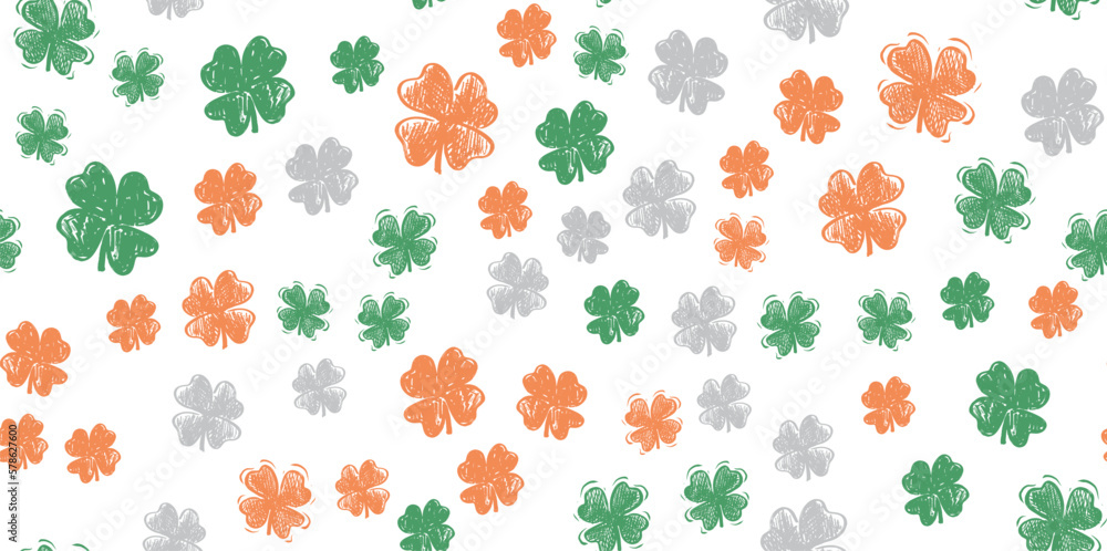 Clover set, Saint Patricks Day, hand drawn illustrations.
Clover set, Saint Patricks Day, hand drawn illustrations.