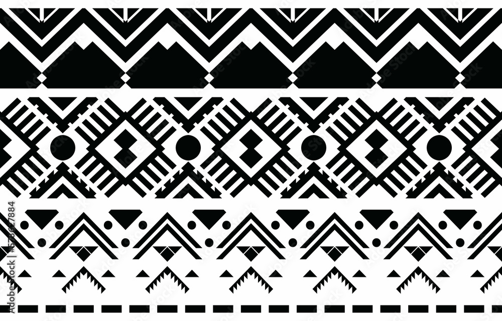 Aztec tribal traditional texture background, abstract design in black and white, fabric, ornament, rug Aztec tribal traditional texture background, abstract design in black and white, fabric, ornament, rug