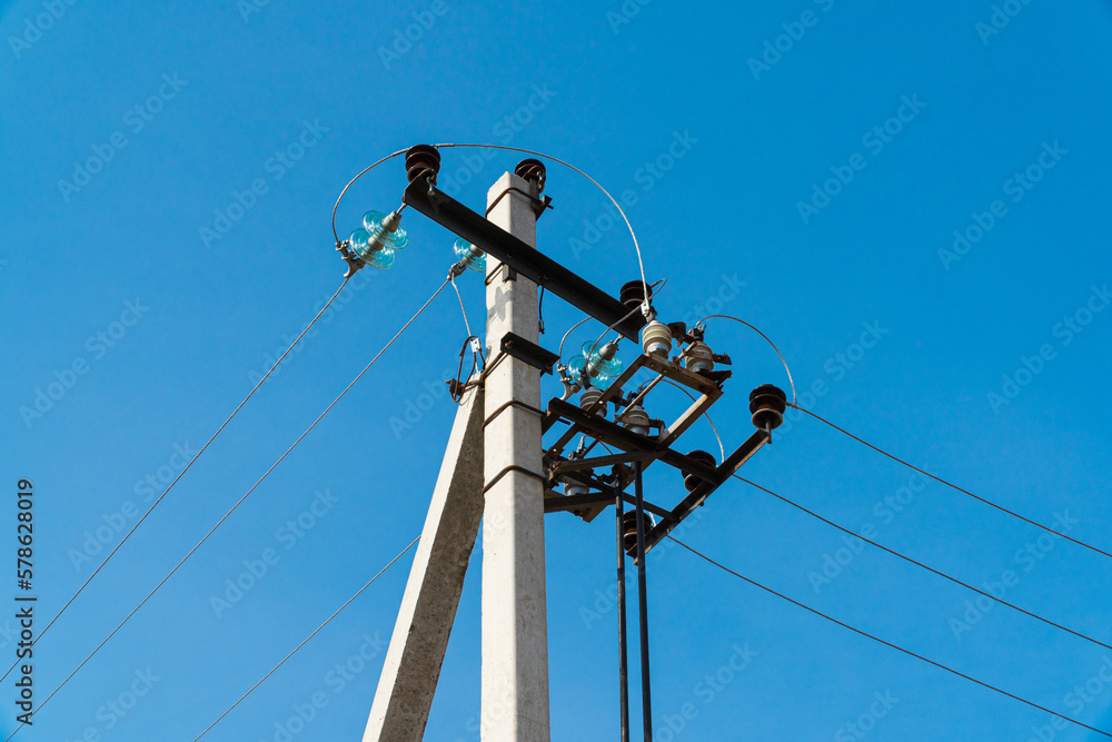 An electricity supply pylon. Energy or power An electricity supply pylon. Energy or power