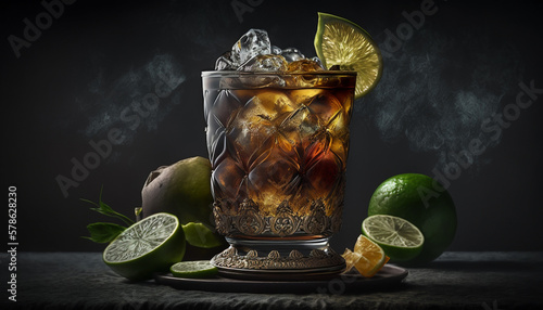 The most elegant the most beautiful delicious Dark 'N' Stormy cocktail
