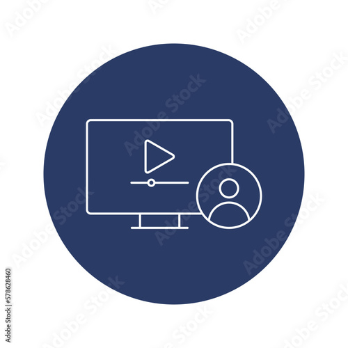 computer, television, video, online video streaming icon