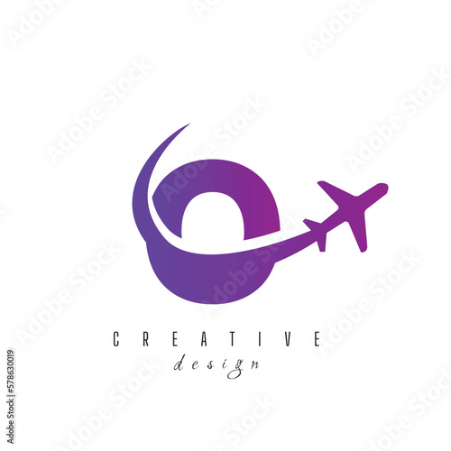 O letter with Creative Air Travel Logo Design Air Travel Logo Design Template. tour and travel logo design