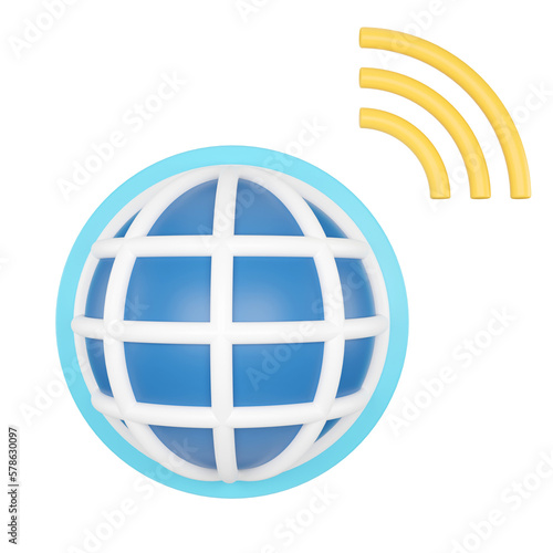 Public Wireless Network. 3D...