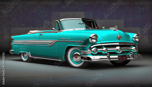 US Autos aus den 50-er Jahren Old Cars Cuba Retro Classic Abstrakte Illustration Gnerative AI Digital Art Hintergrund Background Cover Magazin