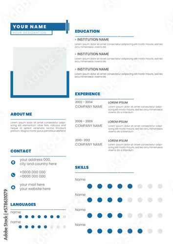 Cv or Resume Template with Print Ready