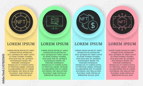 NFT vector icon card. Non-fungible token. vector