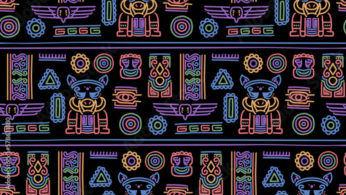 Ethnic handmade pattern, ornament africa culture design. Vector illustration decorative. Fashion textile print.