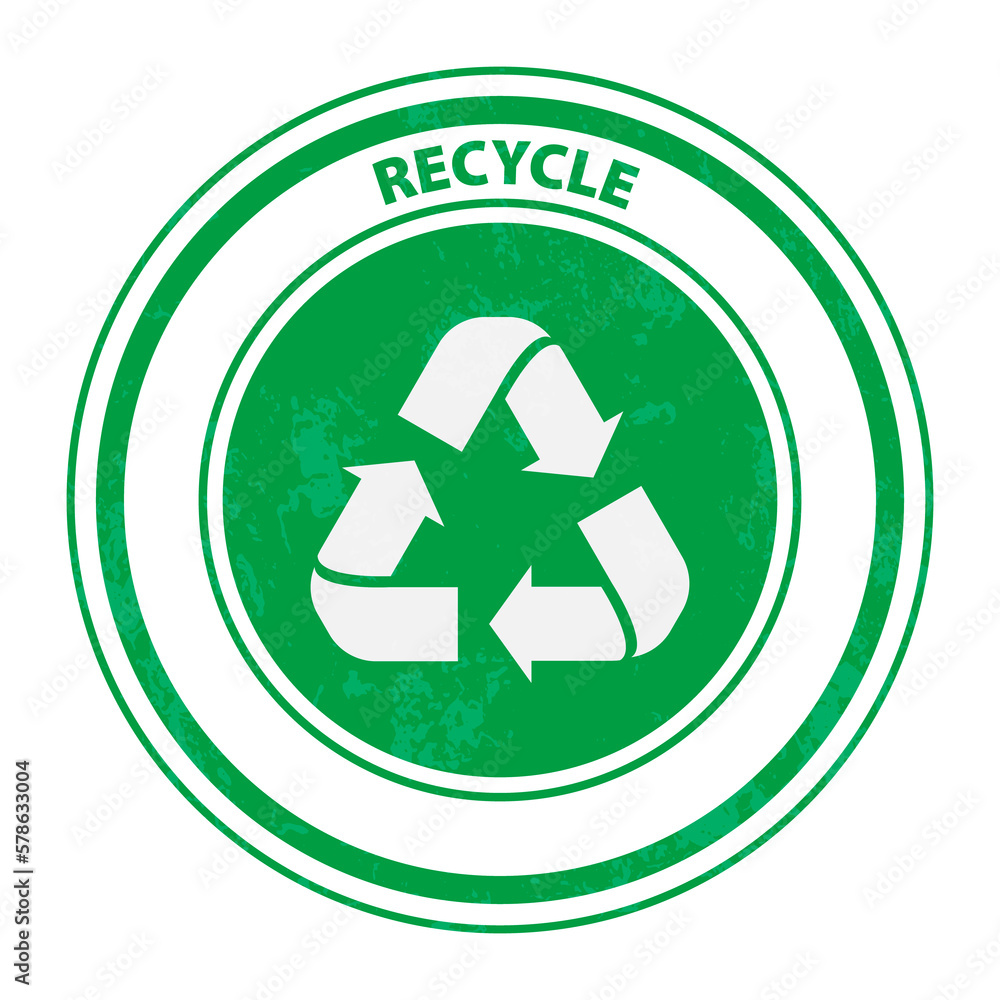 Recycle symbol on white background. Green
Recycle symbol on white background. Green