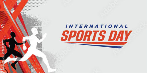 Sports Background Vector. International Sports Day Illustration. Graphic Design for the decoration of gift certificates, banners, and flyer