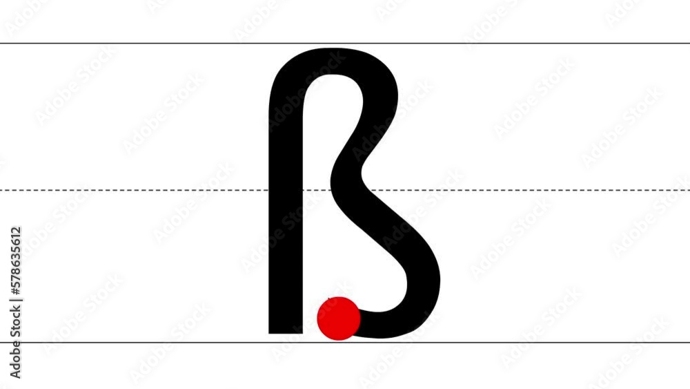 Animated tutorial to writing uppercase and lowercase german letter B